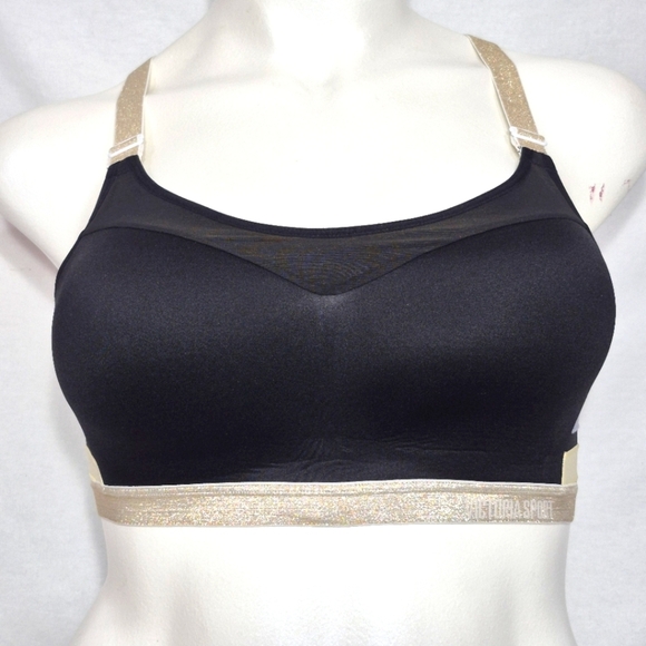 34DD‎ Victoria's Secret VICTORIA Sport Sports Bra Gold & Black - Picture 1 of 8